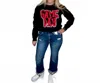 Dash Forward Game Day Puff Glitter Sweatshirt In Black In Black