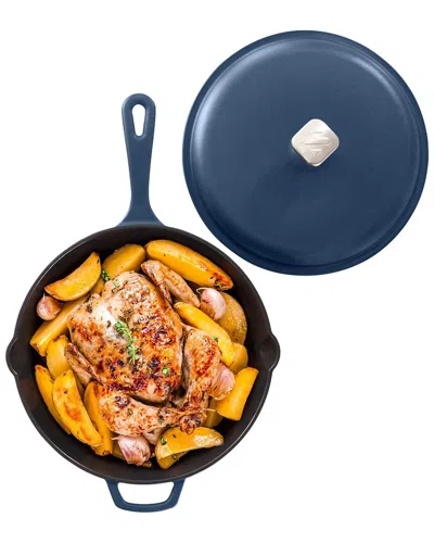 Dash Zakarian 4.5qt Cast Iron Deep Skillet In Blue