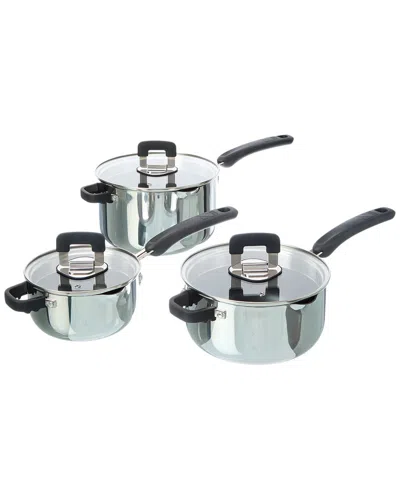 Dash Zakarian By  6pc Trupro Nonstick Stainless Steel Stacking Sauce Pan Set