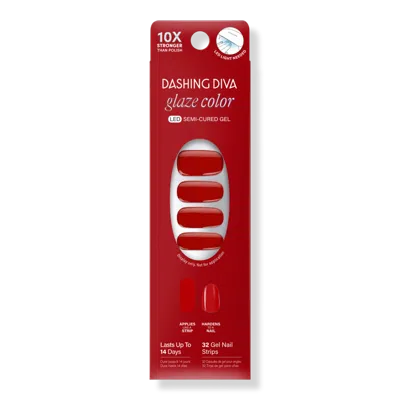 Dashing Diva Glaze Color Semi-cured Gel Nail Strips - Attention