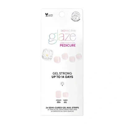 Dashing Diva Glaze Daisy Day Nail Pedi Strips Nail Appliques In Pink