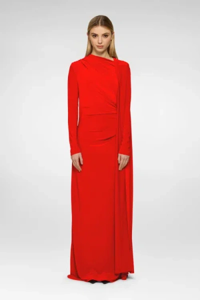 Daska Cape Dress In Red