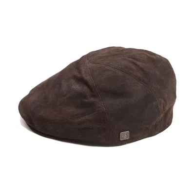 Dasmarca Hats Alex Brown Suede Leather Cap For Men