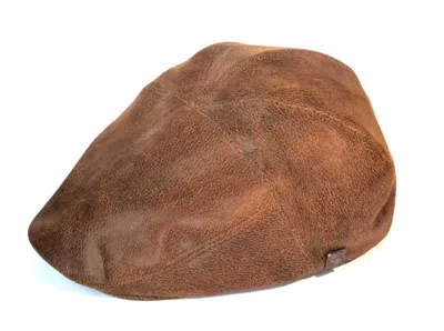 Dasmarca Hats Alex Rust Brown Leather Cap For Men