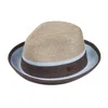 Dasmarca Hats Blue / Neutrals Dasmarca Verona Sky Blue Lightweight Summer Two Tone Straw Fedora Hat For Men And Wo In Blue