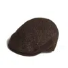 Dasmarca Hats Brown Drake Tweed Herringbone Italian Virgin Wool Cap For Men - Umber In Brown
