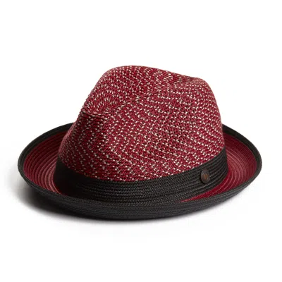 Dasmarca Hats Dasmarca Enzo Ruby Red Multi Coloured Summer Trilby Packable Hat For Men