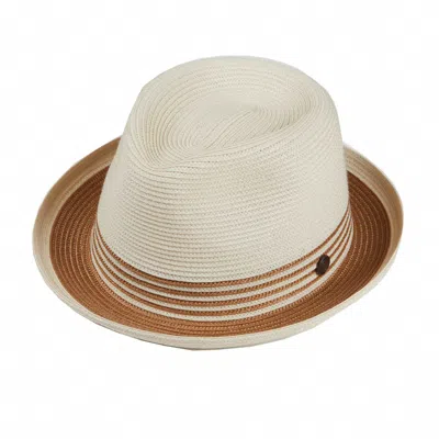 Dasmarca Hats Dasmarca Jordan White And Tan Two Tone Summer Crushable Hat Packable Hat For Men