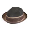 Dasmarca Hats Dasmarca Verona Black And Brown Summer Two Tone Straw Lightweight Fedora Hat For Men And Women In Black