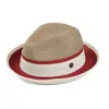 Dasmarca Hats Dasmarca Verona Vino Red Summer Two Tone Straw Fedora Hat For Men And Women In Red