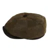 Dasmarca Hats Green Oliver Olive Leather Bakerboy Newsboy Peaky Cap For Men