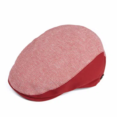 Dasmarca Hats Ian Red Linen Cotton Summer Italian Flat Cap For Men