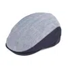 Dasmarca Hats Liam Dark Navy Blue Linen Herringbone Summer Italian Flat Cap For Men In Blue