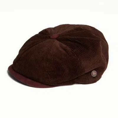 Dasmarca Hats Men's Arlo Brown Corduroy Bakerboy Cap