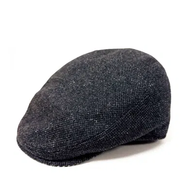 Dasmarca Hats Men's Black Cooper Carbon Italian Tweed Wool Flat Cap