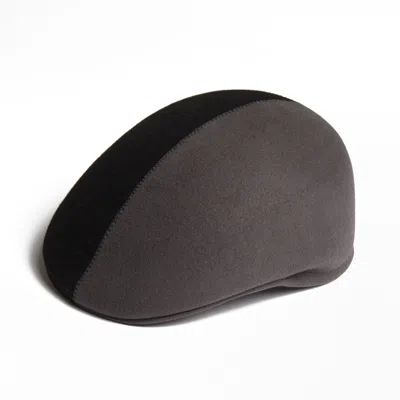 Dasmarca Hats Men's Black / Grey Presley Two Tone Grey Black Blocked Felt Cap In Black/grey