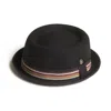 Dasmarca Hats Men's Black Nico Carbon Felt Skimpy Brim Short Brim Rude Boy Mod Style Porkpie Hat In Black