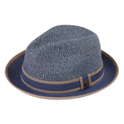 Dasmarca Hats Men's Blue Benson Summer Trilby Hat With Two Tone Contrast Brim – Lapis