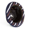 Dasmarca Hats Men's Blue Bruno Navy Felt Porkpie Hat With Retro Stripe Appliqué In Blue