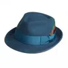 Dasmarca Hats Men's Blue Darwin Teal Felt Trilby With Feather In Blue