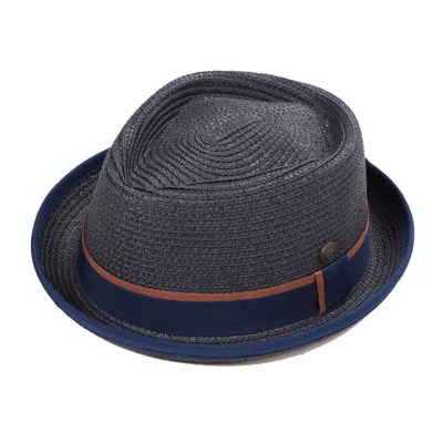 Dasmarca Hats Men's Blue Dasmarca Durban Summer Diamond Crown Light Weight Breathable Porkpie Hat - Navy