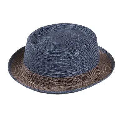 Dasmarca Hats Men's Blue Dasmarce Bobby Retro Short Brim Summer Porkpie – Navy