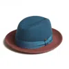 Dasmarca Hats Men's Blue Gangstar Teal Brown Felt Hat In Blue