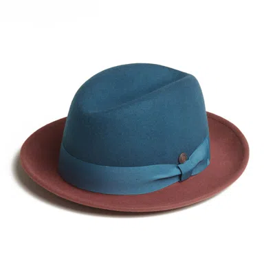 Dasmarca Hats Men's Blue Gangstar Teal Brown Felt Hat