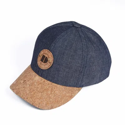 Dasmarca Hats Men's Blue Tyler Navy Cotton Summer Baseball Cap With Cork Visor