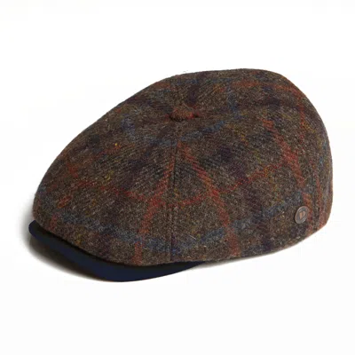 Dasmarca Hats Men's Brown Aaron Harris Tweed Wool Cap With Earflaps - Woodlands