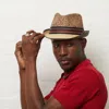 Dasmarca Hats Men's Brown Dasmarca Blake Summer Multi Coloured Straw Trilby Hat - Pecan