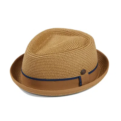 Dasmarca Hats Men's Brown Dasmarca Durban Summer Diamond Crown Light Weight Breathable Porkpie Hat - Mustard
