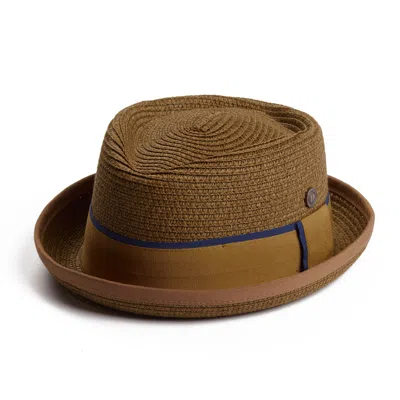 Dasmarca Hats Men's Brown Dasmarca Durban Summer Diamond Crown Light Weight Breathable Porkpie Hat - Spice