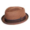 Dasmarca Hats Men's Brown Dasmarca Durban Summer Diamond Crown Light Weight Breathable Porkpie Hat - Tabac In Brown