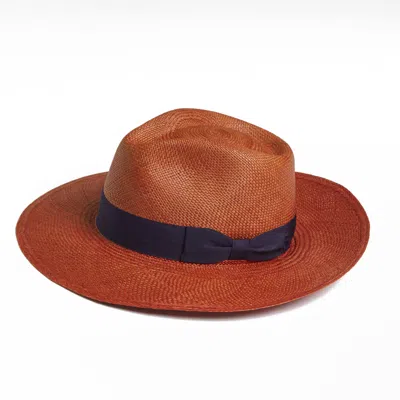 Dasmarca Hats Men's Brown Dasmarca Newton Wide Brim Summer Genuine Panama Straw Hat For Men- Cinnamon