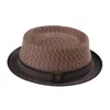 Dasmarca Hats Men's Brown Dasmarce Bill Retro Short Brim Summer Porkpie – Russet