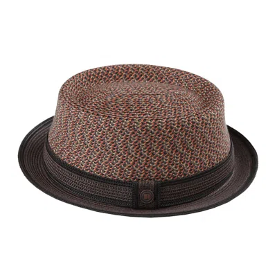 Dasmarca Hats Men's Brown Dasmarce Bill Retro Short Brim Summer Porkpie – Russet