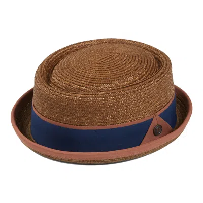 Dasmarca Hats Men's Brown / Gold Dasmarca Oscar Summer Telescope Crown Lightweight Wheat Grass Breathable Mod Pork In Brown/gold