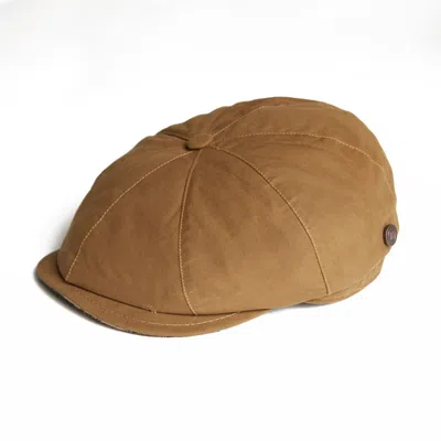 Dasmarca Hats Men's Brown Josh Camel Italian Waterproof Newsboy Bakerboy Cap