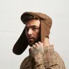 Dasmarca Hats Men's Brown Logan Chestnut Tweed Wool Checks Italian Cap With Earflaps Trapper In Brown