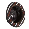 Dasmarca Hats Men's Bruno Black Felt Porkpie Hat With Retro Stripe Appliqué