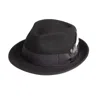 Dasmarca Hats Men's Darwin Black Felt Trilby With Feather In Black