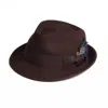 Dasmarca Hats Men's Darwin Brown Felt Trilby With Feather In Brown
