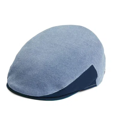 Dasmarca Hats Men's Dasmarca Brody  Aqua Blue Cotton Summer Flat Cap With Bright Coloured Under Peak