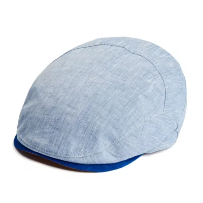 Dasmarca Hats Men's Dasmarca Logan Sky Blue Linen Fitted Summer Cap