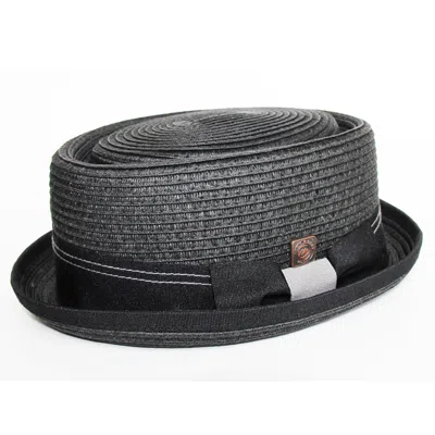 Dasmarca Hats Men's Dasmarca Rico Summer Telescope Crown Lightweight Breathable Rude-boy Mod Porkpie Hat - Black