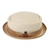 Dasmarca Hats Men's Dasmarca Rico Summer Telescope Crown Lightweight Breathable Rude-boy Mod Porkpie Hat - Ivory W In White