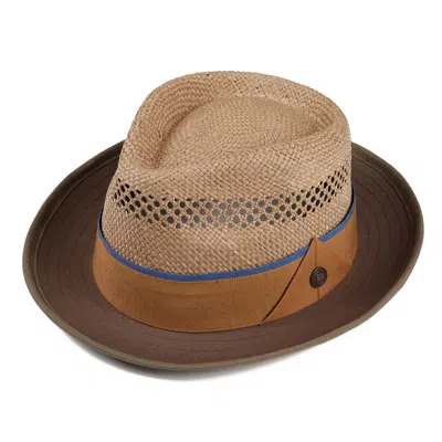 Dasmarca Hats Men's Dasmarca Ronan Straw Wide Brim Fedora Summer Straw Sun Hat - Olive Green