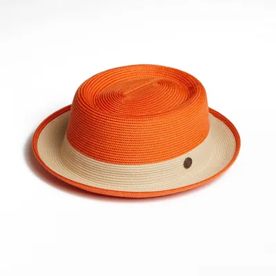 Dasmarca Hats Men's Dasmarce Bobby Retro Short Brim Summer Porkpie – Orange