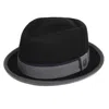 Dasmarca Hats Men's Edward Black Grey Two Tone Felt Winter Porkpie Hat In Black